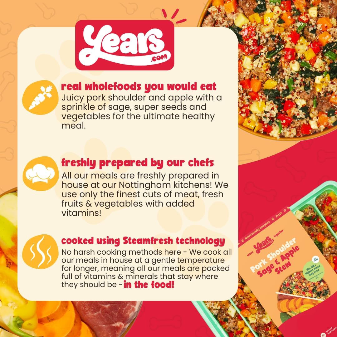 4x Pork Shoulder Sage & Apple Stew | Grain Free | Years Complete Nutritional Fresh Wet Dog Food |  Hypoallergenic - Image 2