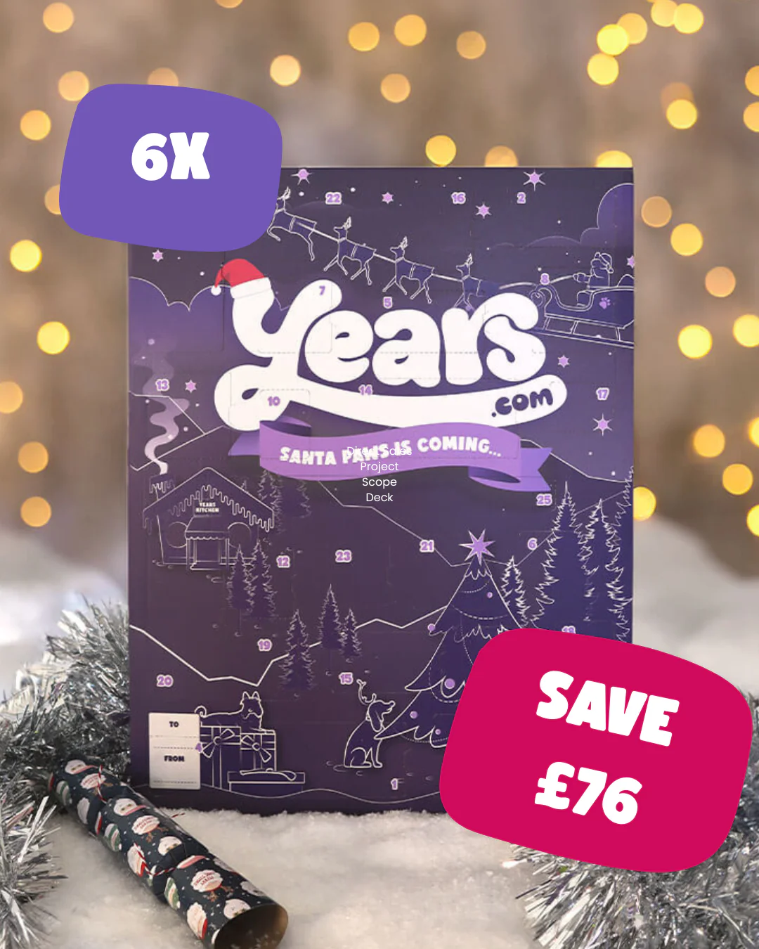 6 x YEARS Extra Large Jumbo 55 Treat Christmas Dog Advent Calendar (SAVE £79.70